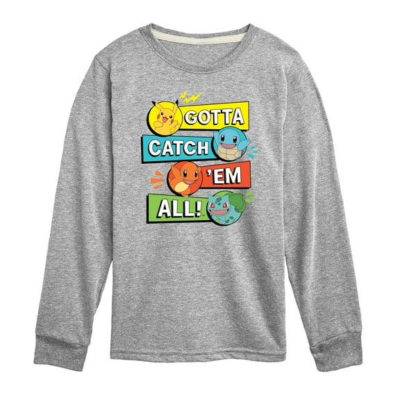 Pokémon - Kanto Starters - Youth Long Sleeve Graphic T-Shirt