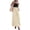 Apricot, variant on Women's Spring Strapless Maxi Dresses Patchwork Long Flowy Pockets Elegant Going Out Summer Tube Top Dress
