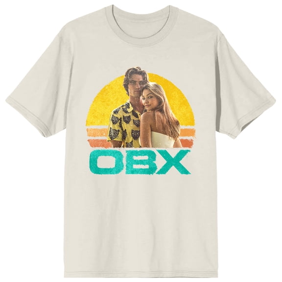 Outer Banks John & Sarah Juniors Retro Sunset Graphic Tee Officially Licensed Netflix Short Sleeve Crew Neck T-Shirt-XXL
