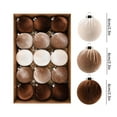 thumbnail image 2 of Coollooc 15Pcs 2.36 inch Flocked Velvet Christmas Tree Ball Ornaments Set, Mixed Flocked Balls Decorative Hanging Baubles, Shatterproof Plastic Decorations for Xmas Tree, Holiday, Party(D), 2 of 6