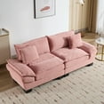 thumbnail image 3 of 84 Inch Love Seat Couches, Upholstered Sofa Sleeper Couch with Pillows, Loveseat Sofa for Living Room, Apartment, Office,Apartmen, Pink, 3 of 9