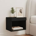 thumbnail image 3 of Bedside Cabinet with LED Lights Wall-mounted Black, 3 of 11