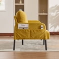 thumbnail image 4 of S-HOME Modern Plush Corduroy Upholstered Loveseat with Dual Side Pockets and Metal Legs, Sofa for Apartment, Mustard yellow, 4 of 16