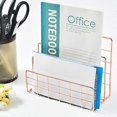 thumbnail image 5 of Rose Gold Three-Layer Office Shelf, Metal Book Block, Desk Magazine Shelf, Book Stand, 5 of 5