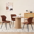 thumbnail image 2 of 31.5" Round Dining Table for 2, Modern Small Pedestal Kitchen Table, Space Saving, for Apartment Dining Living Room. Natural, 2 of 7