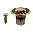 thumbnail image 4 of Bathroom Sink Pop Up Drain Core 3x2.4in Washbasin Bounce Plug Stopper with Anti-Clogging Filter Basket Stainless Steel Brass Pack for Vanity, 4 of 6