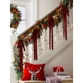 thumbnail image 3 of Dalrosia 6PCS Velvet Christmas Wreath Bow Pre Tied Velvet Ribbon Bows Wired Red Christmas Tree Topper for Xmas Garland Home Door Outdoor Decorations, 3 of 7