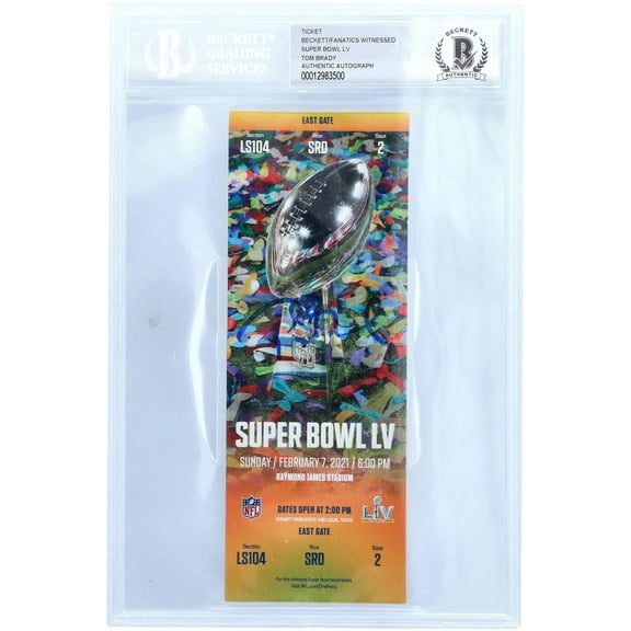 Tom Brady Tampa Bay Buccaneers Autographed Super Bowl LV Ticket - Fanatics Authentic Certified
