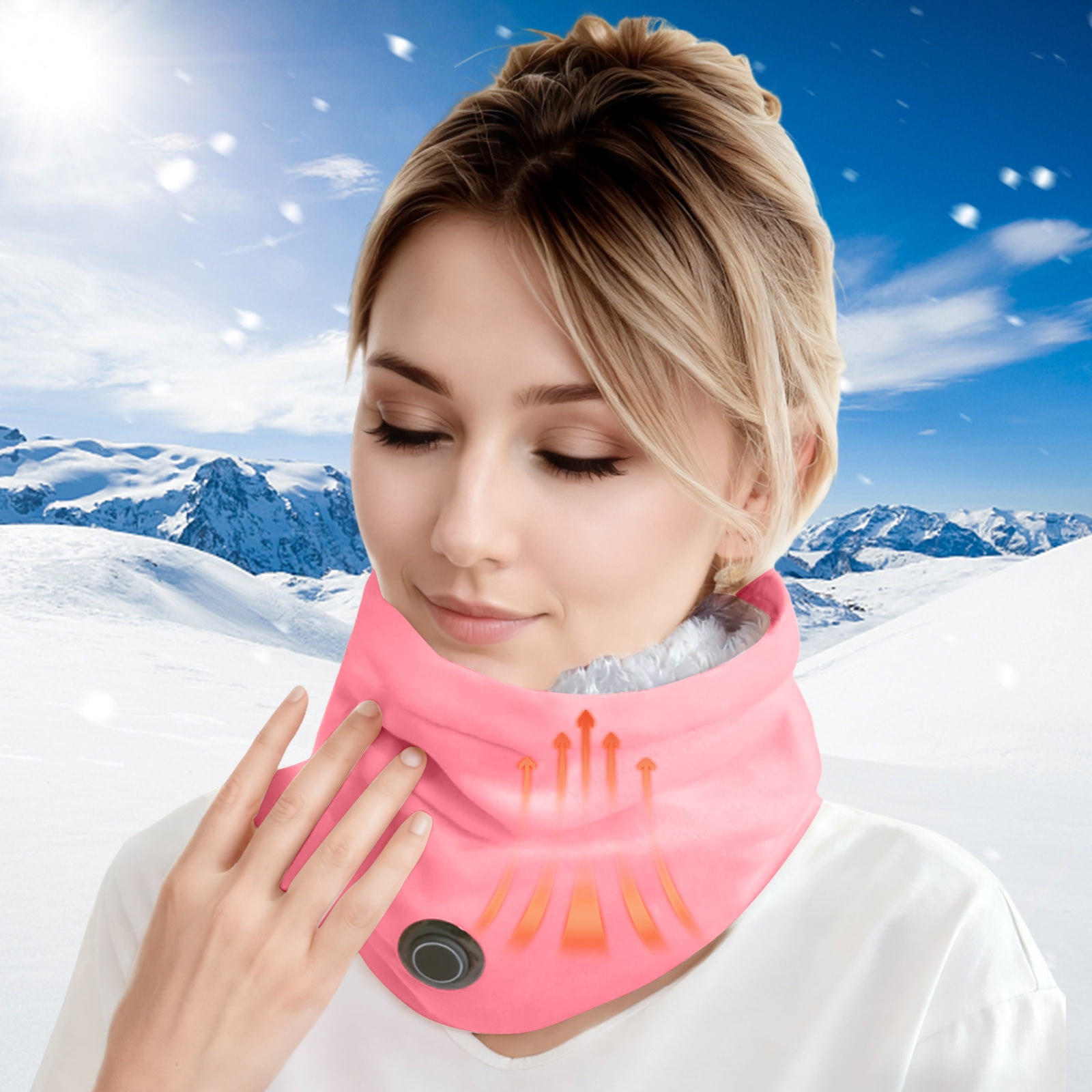USB Heated Neck Gaiter, Adjustable Scarf with 3 Heat Warmth Settings, Fast Heating Battery Powered Neck Warmer for Men & Women, Ideal for Outdoor Activities, Skiing, Camping, and Everyday Winter Use