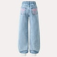 thumbnail image 4 of JLMSPLWG Wide&nbsp;Leg&nbsp;Jeans&nbsp;for&nbsp;Girls Baggy Denim Jeans Girl Daily Wear Bootcut Jean Teen Girls Cute High Waist Solid Color Pants with Pockets Girl's Clothes, 4 of 8