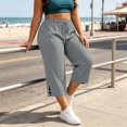 thumbnail image 6 of XAOFW Casual Capri Pants For Women Loose Fit Straight Leg Trousers High Waisted Work Pants With Pockets Trendy Bottom XXXXL, 6 of 8