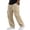 Khaki_006, variant on Mens Cotton Linen Cargo Pants Casual Elastic Waist Drawstring Beach Pant Straight Leg Summer Yoga Trouser with Pockets Navy M