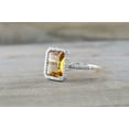 thumbnail image 4 of HeartsAndYou 2ct Natural Yellow Citrine & Diamond Ring 100% REAL 14k SOLID Yellow Gold Halo, 4 of 9