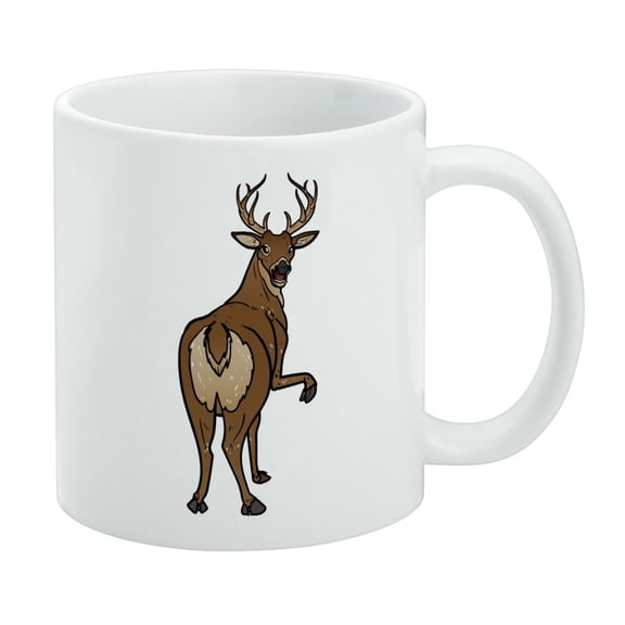 Oh Deer Butt Dear Funny White Mug