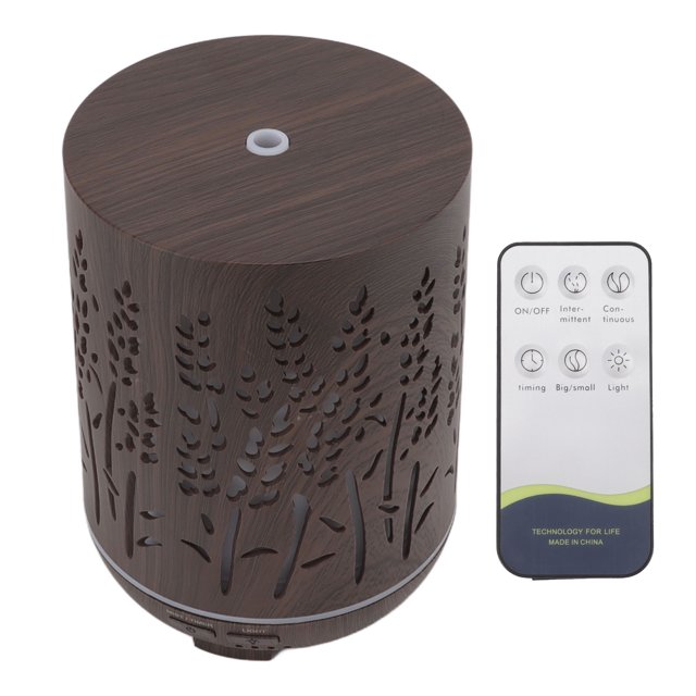 Humidificador de Grano de Madera 7 Colores LED Ultra Silencioso Control Remoto Duradero Liviano - 300 Ml para el Hogar la Oficina el Viaje ANGGREK Otros