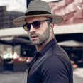 thumbnail image 1 of Traditional Rollable Panama Hat With Wide Brim, Breathable Summer Handmade Straw Hat, Men's Fedora Sun Hats, 1 of 4