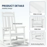 SERWALL Outdoor Rocking Chair, HDPE Patio Rocking Chair, Heavy Duty ...