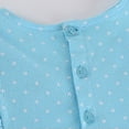 thumbnail image 4 of Girls School Uniform Lightweight Ruffle Ruched Flutter Sleeve Crew Neck Cartoon Print Dress Back-To-School Girls Dresses 2 Years, 4 of 7