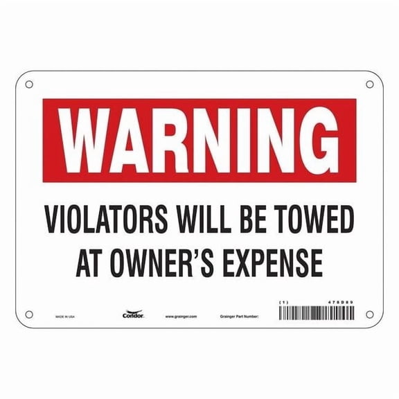 Condor Safety Sign,10" Wx7" H,0.032" Thickness, 478D89 478D89