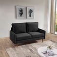 thumbnail image 4 of HomeStock Medieval Moods 57"Wide Upholstered Two Cushion Loveseat with Cambered Arms in Black Velvet, 4 of 9