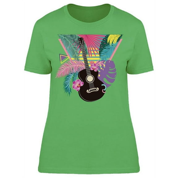 Tropical Triangle With Guitar T-Shirt Women -Image by Shutterstock, Female Large