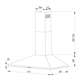 thumbnail image 4 of Campana decorativa de pared de 60 cm (24 pulgadas) IHD  CH Tulum 60 en acero inoxidable y diseño piramidal de pared, 4 of 10