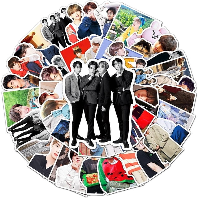 BTS Stickers for Laptop (50 PCS),Gift for Children Teens Adults Girl Boys,Waterproof Stickers for Water Bottle, Vinyl Stickers