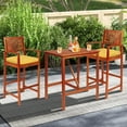 thumbnail image 4 of Gymax 4 Pcs Patio Dining Chair Cushions U-Shaped Chair Pads Non-Slip Bottom Yellow, 4 of 9