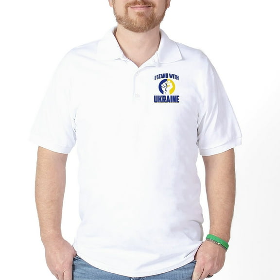 CafePress - I Stand With Ukraine 2022 Golf Shirt - Golf Shirt, Pique Knit Golf Polo
