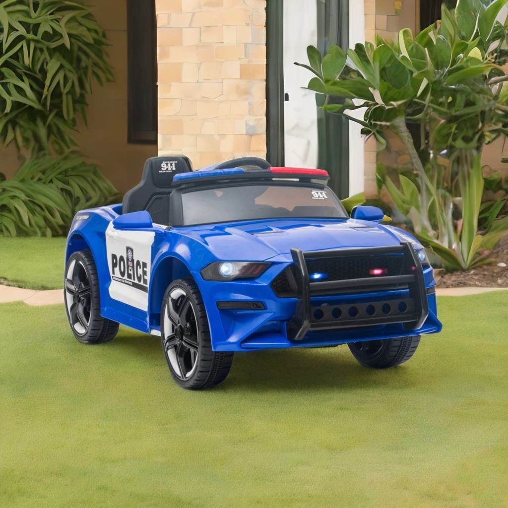 CIPACHO 12V Ride-On Electric Car for Kids, Ride on Police Car Toys with 2.4G Remote Control, Blue CIPACHO 12V Ride-On Electric Car for Kids, Ride on Police Car Toys with 2.4G Remote Control, Blue