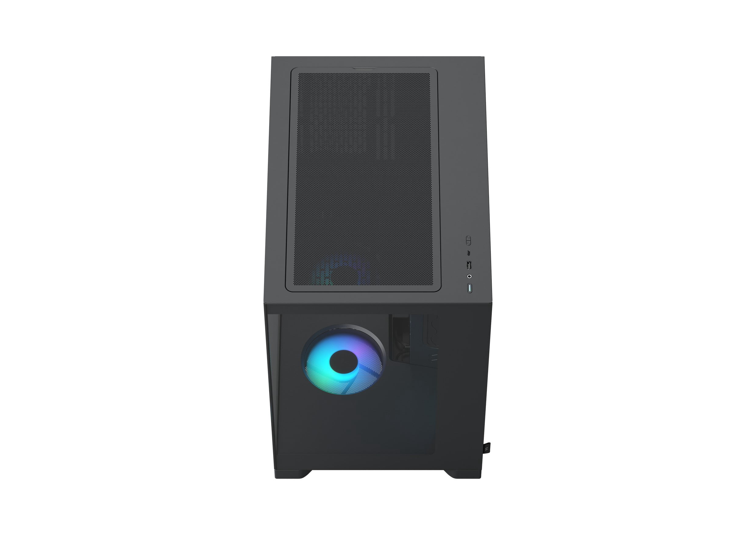 Pop 2 Vision Panoramic Glass Black RGB E-ATX Dual-Chamber PC Gaming Case with Front and Side TG Panels Mid Tower PC Case