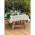 thumbnail image 2 of Outdoor Tablecloth with Umbrella Hole and Zipper, Green Vintage Rectangle Table Cloth 60x102 Inch Waterproof Tablecloth, Geometric Stripes Simple Lines Picnic Table Cover for Patio Camping, 2 of 7