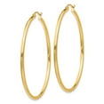 thumbnail image 5 of Diamond2Deal 14K Yellow Gold Polished 2x50mm Tube Hoop Earrings for Women (L- 1.97 inch, W- 1.99 inch), 5 of 6