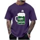 thumbnail image 1 of Camiseta de Cuello Redondo con Suéter de Impresión Casual para Hombres, Blusa de Manga Corta con Tela Resistente Al Desvanecimiento, 1 of 4