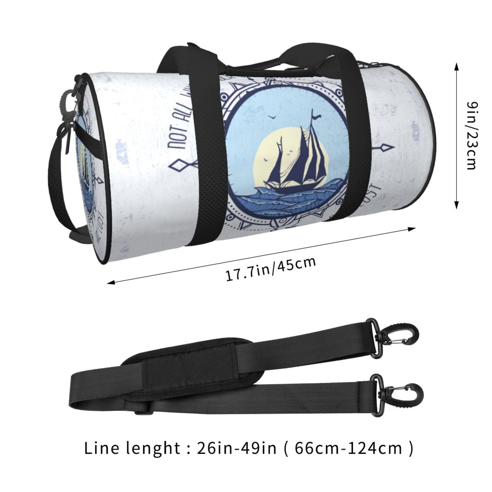 Vsdgher Not All Who Wander Are Lost2 45L Foldable Duffel Bag, Sports Gym Bag,Overnight Bag, Portable Weekender Bag for Airplanes