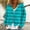 D_ Light Blue, variant on Women's V-Neck Long Sleeve Fleece Cardigan - Fashion Heart Printed, Warm Zip-Up Jacke for Daily Wear Pink XXL