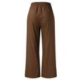 thumbnail image 4 of Akiihool Women's Pants Women's Pants Elastic High Waist Loose Wide Leg Yoga Pants Tunic Waist Trousers with Pockets (Coffee,3XL), 4 of 5