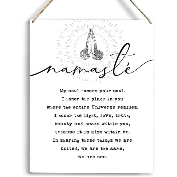 Inspirational Wall Art Namaste Definition Wooden Hanging Sign Positive Yoga Gifts for Women Yoga Room Decor Meditation Decor Namaste Yoga Decor Home Office Wooden Sign 8x10 Inch
