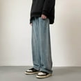 thumbnail image 6 of Men Fashion Loose Plus Size Jeans Street Wide Leg Trousers Pants Blue Sizes S-3XL, 6 of 9