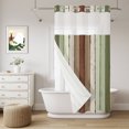 thumbnail image 3 of No Hook Shower Curtain with Snap in Liner,Farm Sage Green Wood Board Waterproof Bath Curtain with See Through Top Window,Farmhouse Wooden Grain Shower Curtains for Bathroom Decor,36x72in, 3 of 9