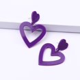 thumbnail image 4 of Honrane Vibrant Heart Earrings Heart Earrings Women's Candy-colored Heart Dangle Earrings Lightweight Acrylic Double Heart Drop Earrings for Valentine's Day, 4 of 8