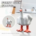 thumbnail image 4 of Adorno Creativo Resina Pato Con Dedo Estatua Pato Adorno para Coche Del Coche (B Naranja) Naranja Y Blanco, 4 of 9