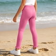 thumbnail image 5 of Lmnyox Leggings for Toddler Girls Textured Plain Ruffle Trim Elastic Waist Leggings Casual Fashion Pants, 5 of 8