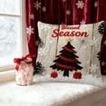 thumbnail image 6 of VOTRUDI 1 Pc Christmas Throw Pillow Cover - Polyester Washable Holiday Sofa/Couch Decor, 45x45cm (17.7in) Multicolor Christmas Home Decoration for Living Room Bedroom, 6 of 6