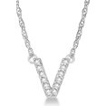 thumbnail image 1 of Petite Pave Diamond Initial Pendant Necklace 14k White Gold, 1 of 1