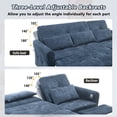 thumbnail image 3 of 2-in-1 Convertible Sleeper Sofa Bed with Recliner, Chenille Pull Out Couch with USB Ports and Three-Level Adjustable Backrest, 3 Seat Cloud Sectional Couch for Living Room, Blue, 3 of 9