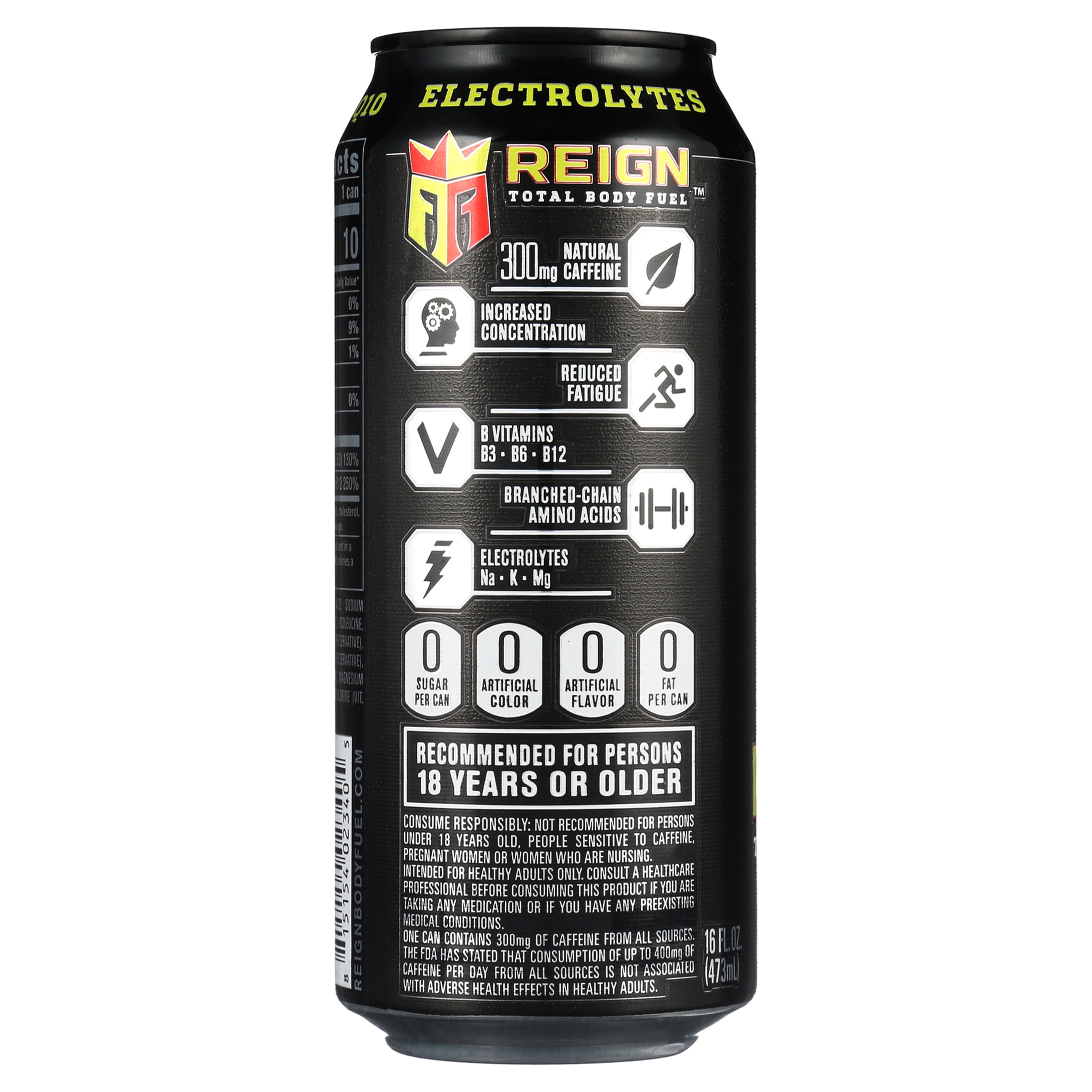 Reign Cherry Limeade Energy Drink, Zero Sugar, 16 oz (Pack of 12