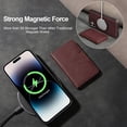 thumbnail image 3 of 2 In 1 Case for iPhone 16 with Kickstand, Detachable Magnetic PU Leather Wallet Case with Card Holder Slots Kickstand Protective Phone Cover Men Women for iPhone 16 - Winered, 3 of 6