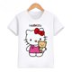 thumbnail image 3 of Camiseta de verano con estampado de Hello Kitty para niños y niñas, ropa para niños, camisetas de algodón para niños, camisetas deportivas de manga corta a la moda para edades de 3 a 14 años, camiseta, 3 of 5
