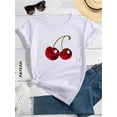 thumbnail image 3 of T-Shirt pour Femmes Cerise Rouge Cerises Cerise, 3 of 6